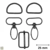 Set d'accessoires pour sac - 25mm - Noir