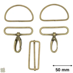 Set d'accessoires pour sac - 50mm - Or Antique