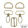 Set d'accessoires pour sac - 25mm - or antique
