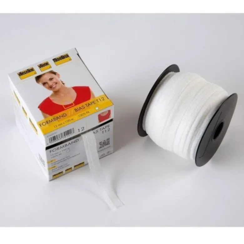 Stabilmanche bande de biais 12mm Vlieseline Blanc - Au mètre