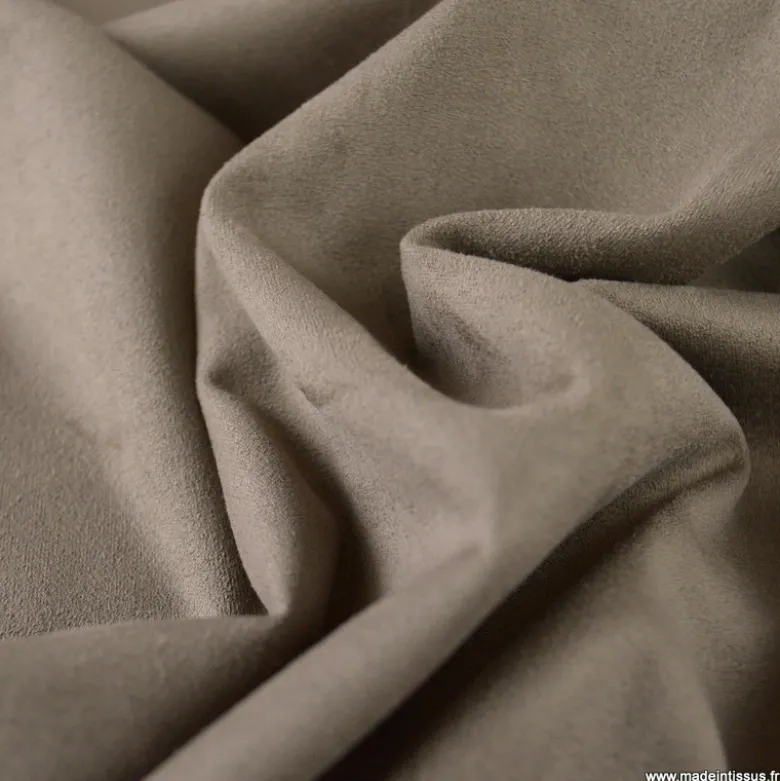 Suédine aspect daim - Gris Taupe - OEKO TEX