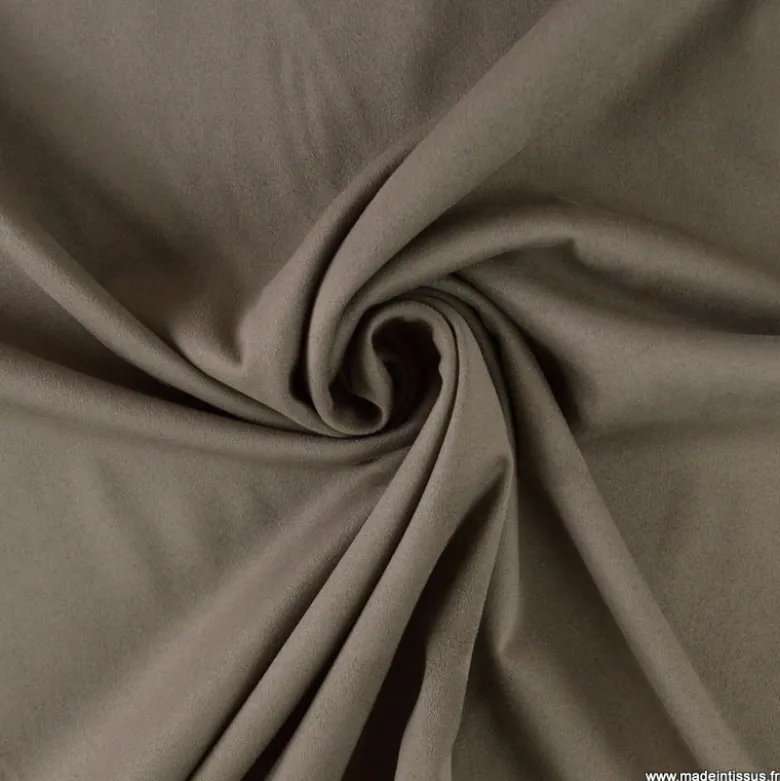 Suédine aspect daim - Gris Taupe - OEKO TEX