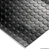 Tapis caoutchouc noir, au mètre, à pois en 1.20m de largeur