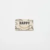 Étiquette tissée - Happy - strass doré