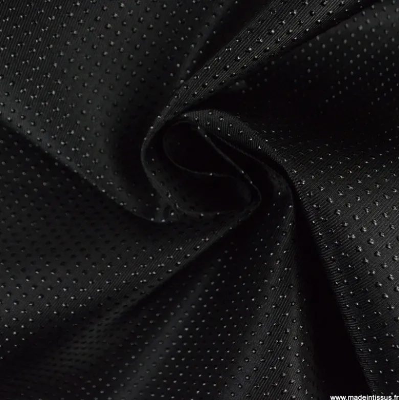 Tissu antidérapant sergé polyester noir