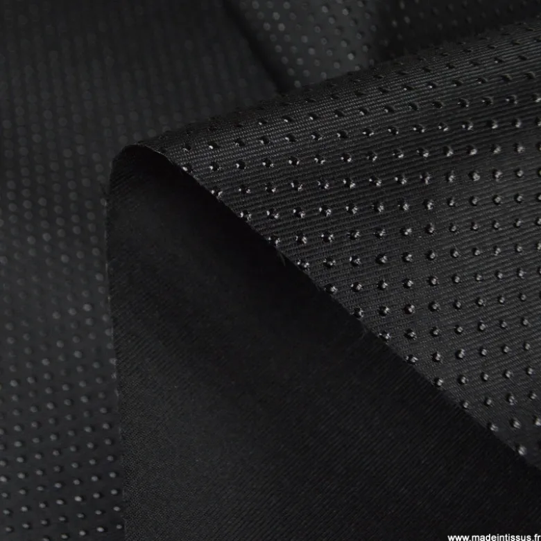 Tissu antidérapant sergé polyester noir