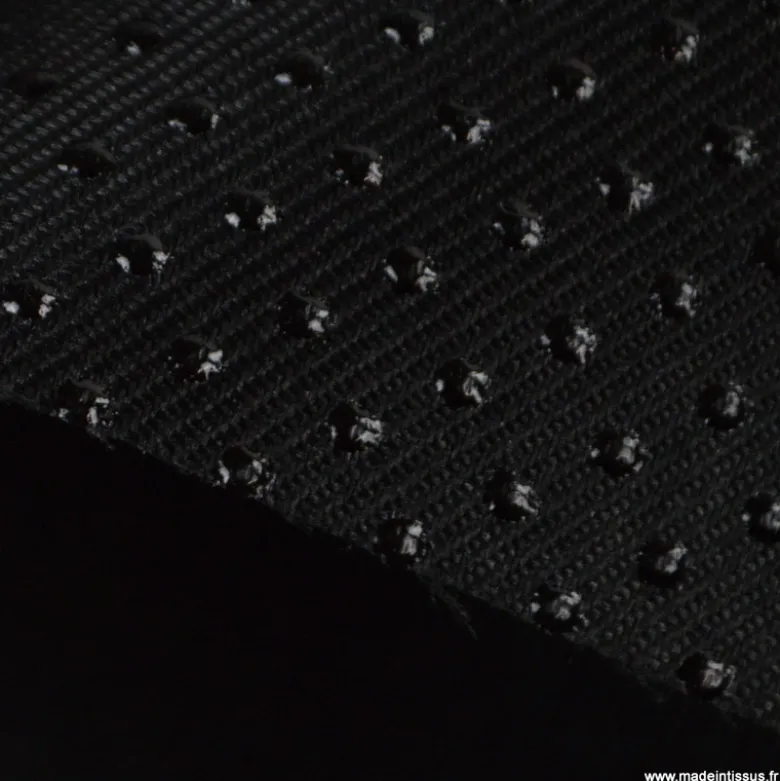 Tissu antidérapant sergé polyester noir