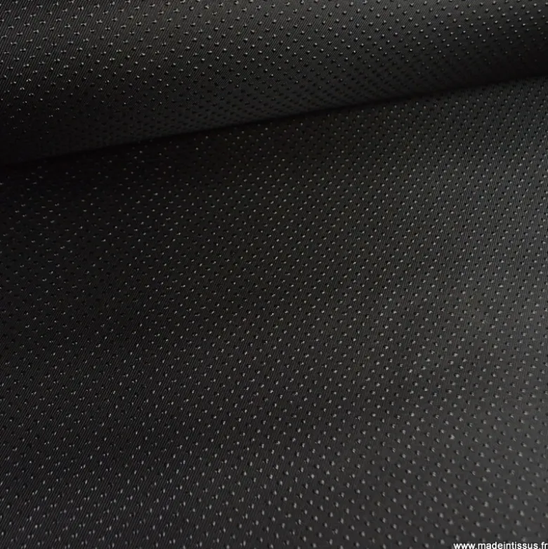 Tissu antidérapant sergé polyester noir