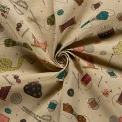 Tissu Aspect Lin – Motif Couture & Mercerie Vintage