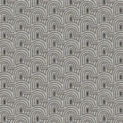 Tissu bachette Pelion motif graphique écru et gris - OEKO TEX