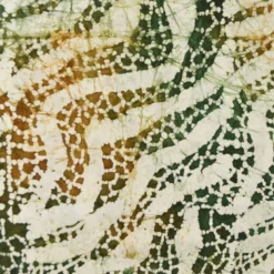 Tissu Batik "Sumatra Leaf" – feuillage graphique vert et ocre