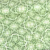 Tissu Bengaline motif rosaces vert et blanc