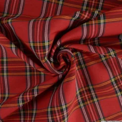 Tissu Bengaline tartan écossais Rouge et vert