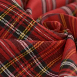 Tissu Bengaline tartan écossais Rouge et vert