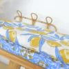 Tissu Block print Indien Barmer – Motif fleurs fond bleu