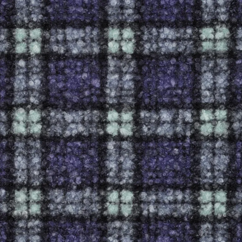 Tissu Bouclette Manteau Tartan lavande foncé