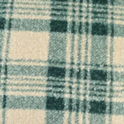 Tissu Bouclette Manteau Tartan Vert & Écru