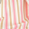 Tissu canva lydia type bachette motif rayures roses et camel