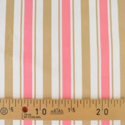 Tissu canva lydia type bachette motif rayures roses et camel