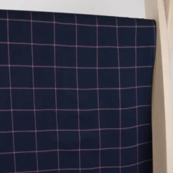 Tissu à carreaux Bleu marine et Rose