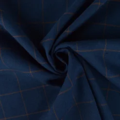 Tissu à carreaux Bleu marine et camel