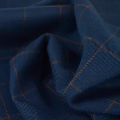 Tissu à carreaux Bleu marine et camel