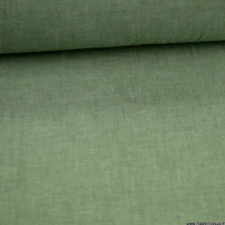 Tissu chambray coloris Sapin - OEKO TEX