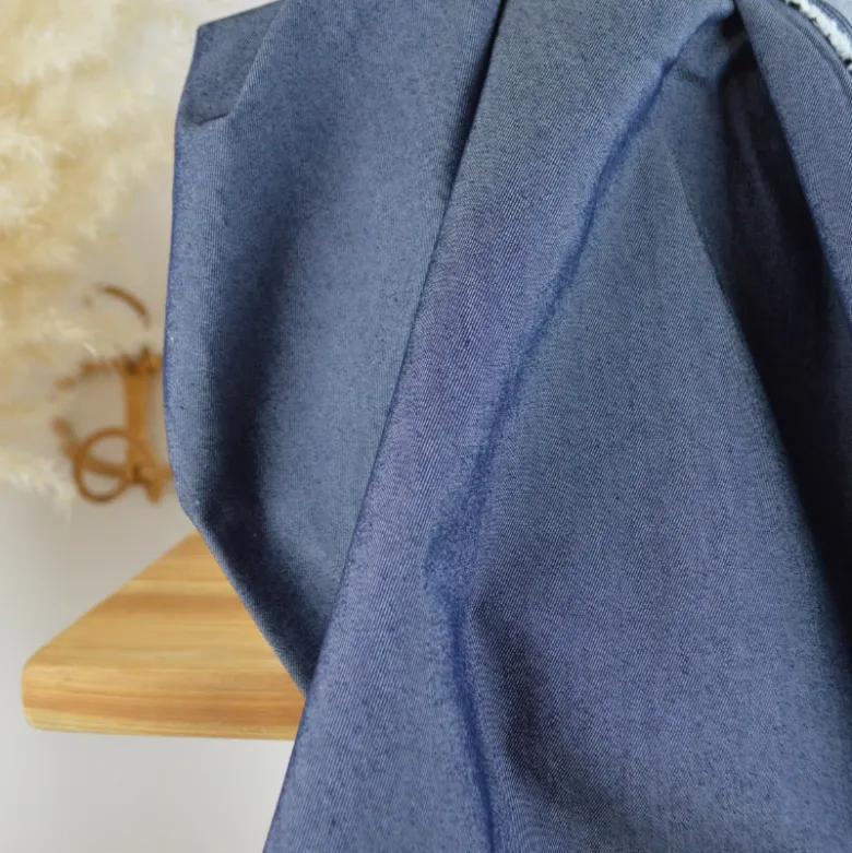 Tissu chino sergé Stretch Bleu jean