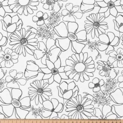 Tissu à colorier Lycolia motifs fleurs - OEKO TEX
