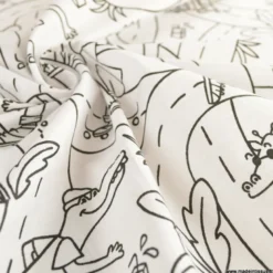 Tissu à colorier Skate motifs crocodiles et girafes - OEKO TEX