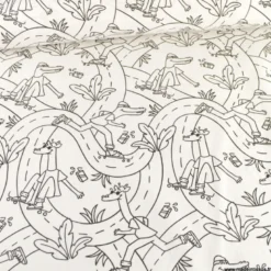 Tissu à colorier Skate motifs crocodiles et girafes - OEKO TEX