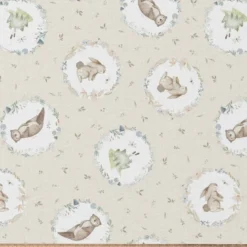 Tissu coton Aelia motif lapins, loutres et grenouilles -OEKO TEX