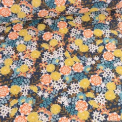 Tissu coton Akemi motif fleurs fond Matine - OEKO TEX