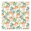Tissu coton Andy Tiger - Motif Tigre et feuillage exotique