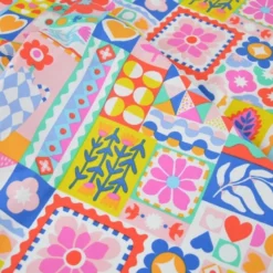 Tissu coton Bimba graphique fond Blanc - OEKO TEX