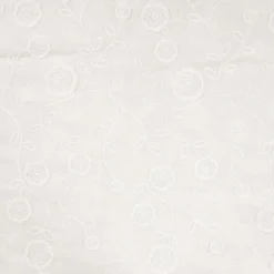 Tissu coton brodé blanc Joséline motif fleurs