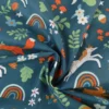 Tissu coton Cassiopée - Motif animaux et licornes fond pétrole