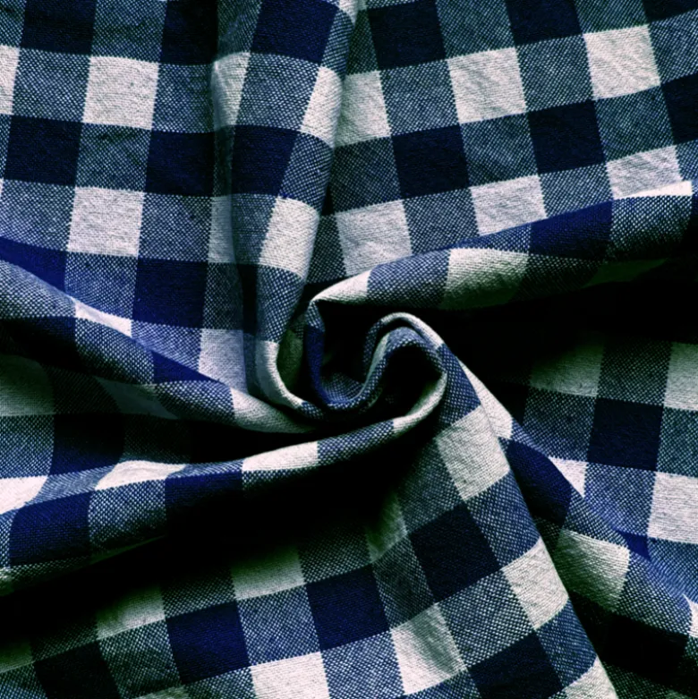 Tissu coton Celestin à grands carreaux Vichy Indigo