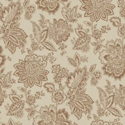Tissu coton Ceylan Aspect Lin motif fleurs Peanut