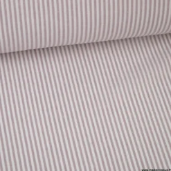 Tissu coton chambray à rayures - Mauve - OEKO TEX