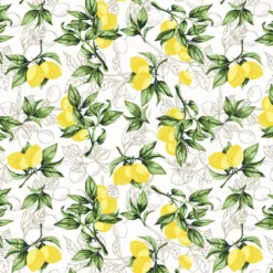 Tissu coton Citronnade motif citrons jaune - OEKO TEX
