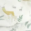 Tissu coton Country motifs arbres, lapins et renards fond blanc - OEKO TEX