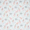 Tissu coton Dumbo motif éléphants, zèbres et girafes - OEKO TEX