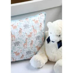 Tissu coton Dumbo motif éléphants, zèbres et girafes - OEKO TEX