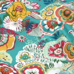 Tissu coton Enduit Alizee motif fleurs fond céladon