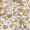 Tissu coton Enduit Arya motif fleurs Indiennes moutarde