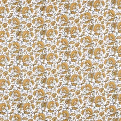 Tissu coton Enduit Arya motif fleurs Indiennes moutarde