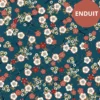 Tissu coton Enduit Hokkaido Pétrole Enduit motif fleurs