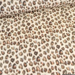 Tissu coton enduit imprimé léopard – Motif tacheté naturel sur fond écru