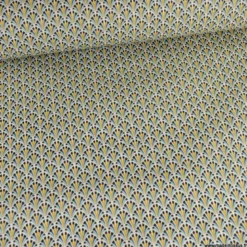 Tissu coton Enduit Kolius motif écailles Bleu et blanc